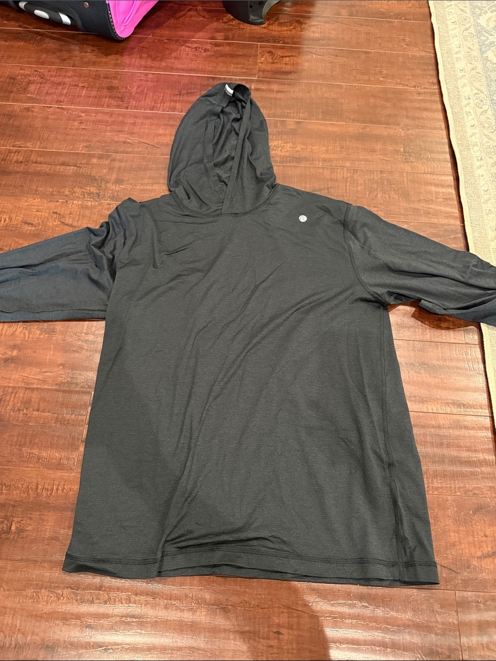 Rhoback Black Performance Hooded Top with Logo